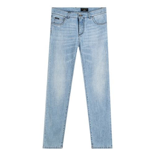 Quần Jeans Dolce & Gabbana Stonewashed Slim Fit GY07LD G8BZ1 S9001 Màu Xanh