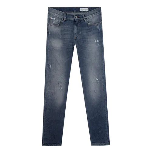 Quần Jeans Nam Dolce & Gabbana D&G Tag Silver Regular GYJCCD G8IT5 S9001 Màu Xanh Size 50