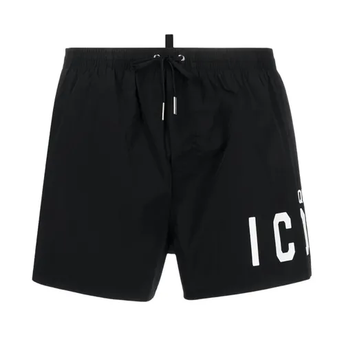 Quần Shorts Dsquared2 Be Icon Beachwear D7BM04570010 Màu Đen Size 46