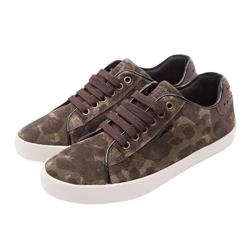 Sneakers Bé Gái Geox J KIWI G. B PRINT.SUEDE Màu Xanh Rêu Size 33