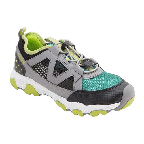 Sneakers Bé Trai Geo J MAGNETAR B. A MESH+PR.DBK Màu Xám Phối Xanh Lá Size 33