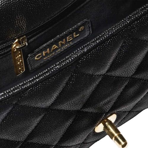 Túi Đeo Chéo Chanel Casual Style Calfskin Blended Fabrics Street Màu Đen-4
