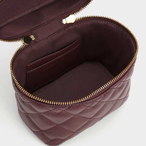 Túi Đeo Chéo Charles & Keith Nezu Quilted Boxy Bag Dark CK2-80271114 Màu Nâu Chocolate-5