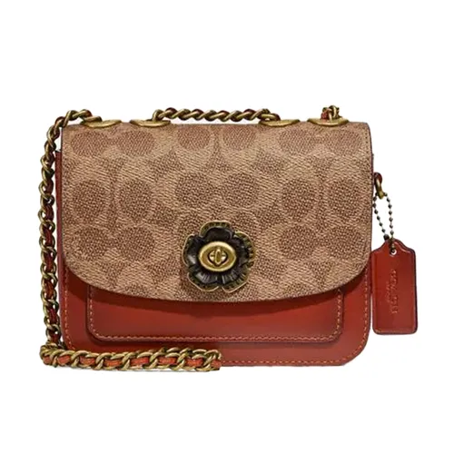 Túi Đeo Chéo Coach Madison Shoulder Bag 16 In Signature Canvas C0829 Màu Nâu