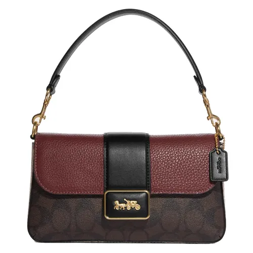 Túi Đeo Vai Nữ Coach Grace Mini Shoulder Bag In Signature Canvas CC066 Màu Nâu Đỏ