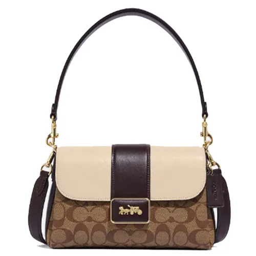 Coach - Túi Đeo Vai Nữ Coach Grace Shoulder Bag In Signature Canvas CC033 Ivory Multi Màu Nâu Trắng - Vua Hàng Hiệu
