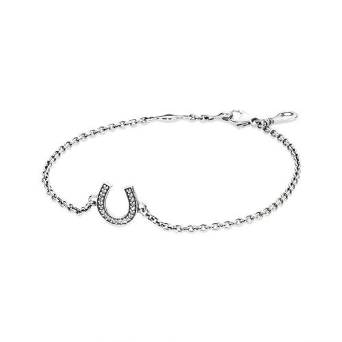 Vòng Đeo Tay Pandora Horseshoe Silver Bracelet With Cubic Zirconia 590507CZ Màu Bạc