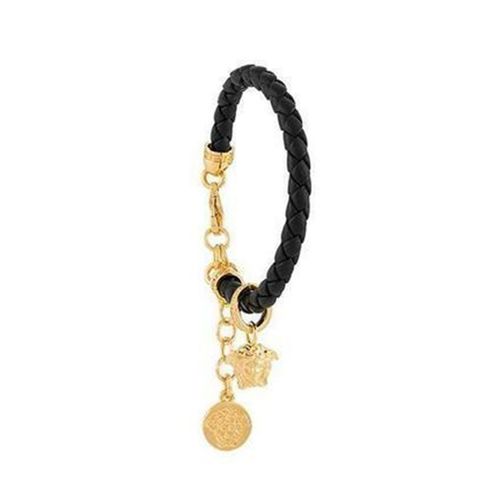 Vòng Đeo Tay Versace Medusa Woven Bracelet DG0G353DMTN6D41OH Màu Đen Vàng-1