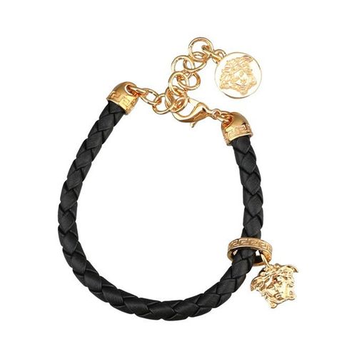 Vòng Đeo Tay Versace Medusa Woven Bracelet DG0G353DMTN6D41OH Màu Đen Vàng-2