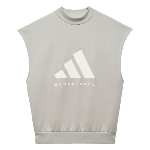 Áo Ba Lỗ Adidas Basketball Sleeveless Sweatshirt IA3416 Màu Ghi Size M-1