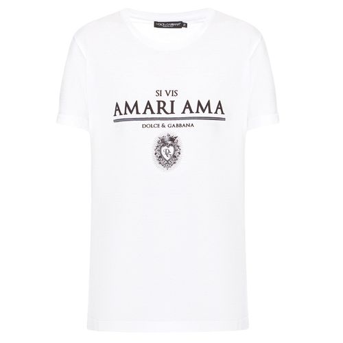 Áo Phông Dolce & Gabbana D&G Amari Ama Printed F8L61T FI7411 HW2FY Màu Trắng