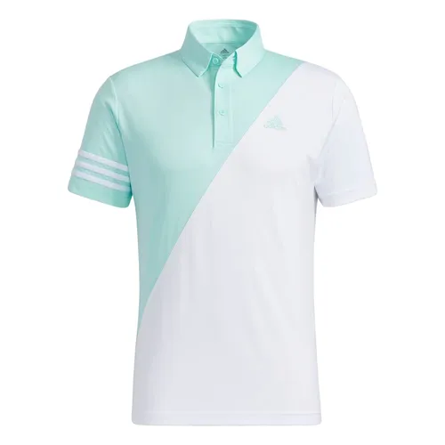 Áo Polo Adidas Three Stripes Color Block Short Sleeve Button Down Shirt GM3660 Màu Xanh Trắng Size L