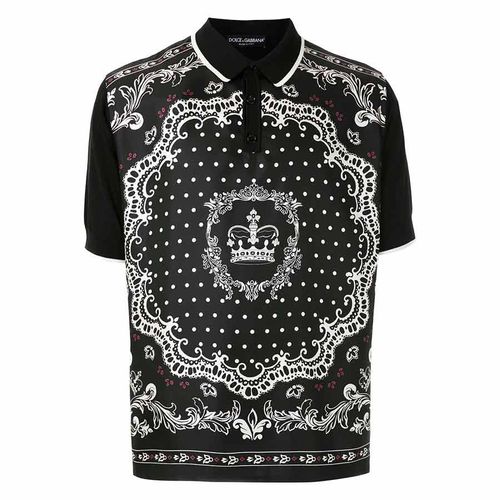 Áo Polo Dolce & Gabbana Shirts Họa Tiết Màu Đen