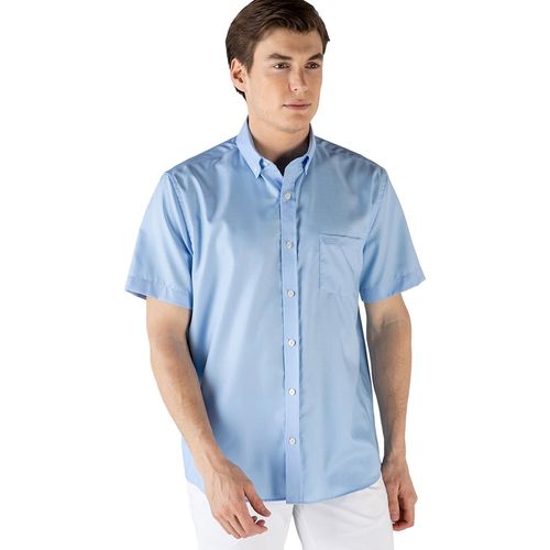 Áo Sơ Mi Cộc Tay Lacoste Men's Regular Fit Mini Piqué Shirt CH9612 00 NSV Màu Xanh Blue Size S