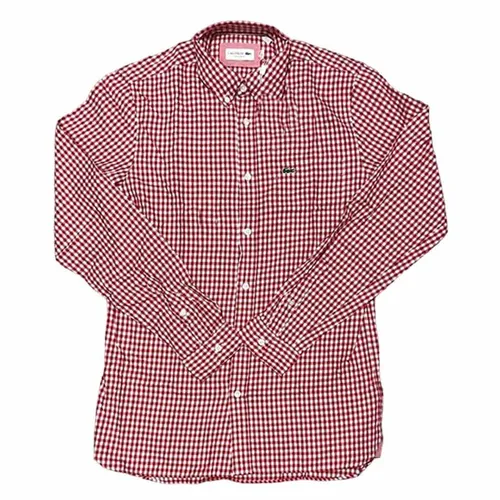 Thời trang Lacoste Kẻ đỏ 100% Cotton - Áo Sơ Mi Lacoste Regular Fit CH1468 1ES Màu Kẻ Đỏ Size M - Vua Hàng Hiệu