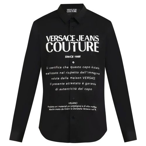 Áo Sơ Mi Versace Jeans Couture Men Black Big Guarantee Print Shirt Màu Đen Size 46