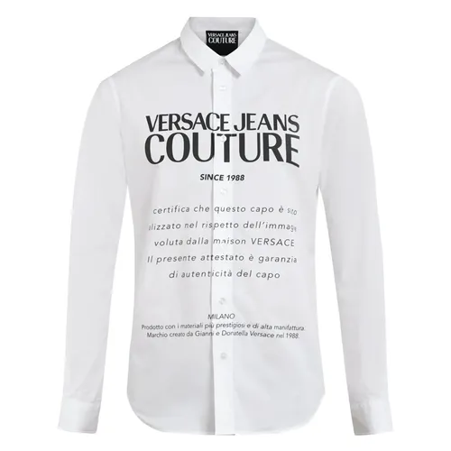Áo Sơ Mi Versace Jeans Couture Men White Big Guarantee Print Shirt Màu Trắng Size 46