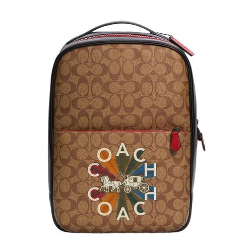 Balo Coach Westway Backpack In Signature Canvas With Coach Radial Rainbow C6856 Màu Nâu Đen