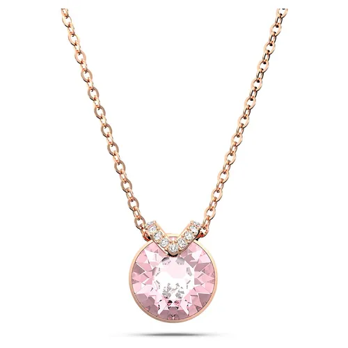 Swarovski - Dây Chuyền Swarovski Bella V Pendant Round Cut, Pink, Rose Gold-Tone Plated 5662088 Màu Vàng Hồng - Vua Hàng Hiệu