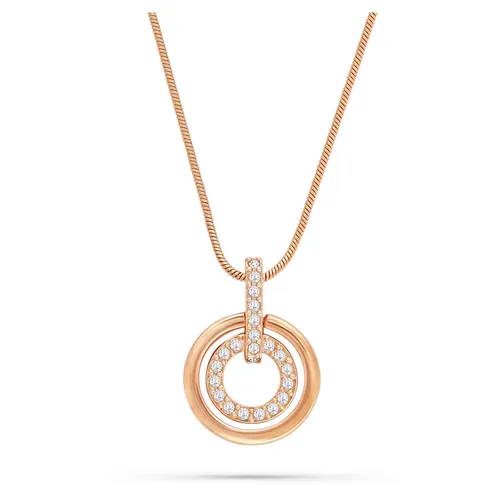 Dây Chuyền Swarovski Circle Pendant Round Shape, White, Rose Gold Alloy Plating 5646721 Màu Vàng Hồng