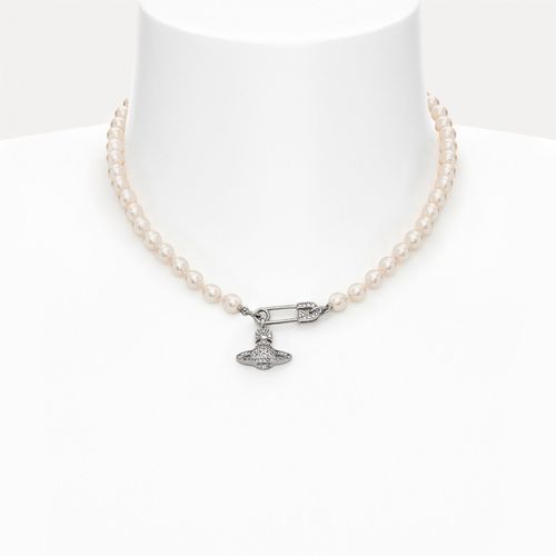 Dây Chuyền Vivienne Westwood Lucrece Pearl Necklace Màu Bạc-1