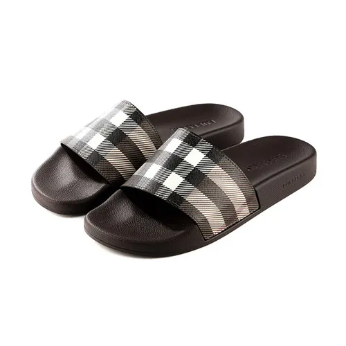 Dép Burberry Check Print Dark Birch Brown 80481951 Màu Nâu Size 43