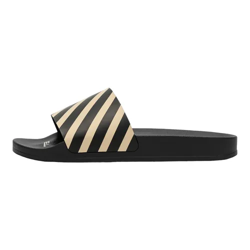 Dép Off-White Multicolor Diag Stripe Printed OMIC011C99MAT0021061 Màu Đen Vàng Size 41