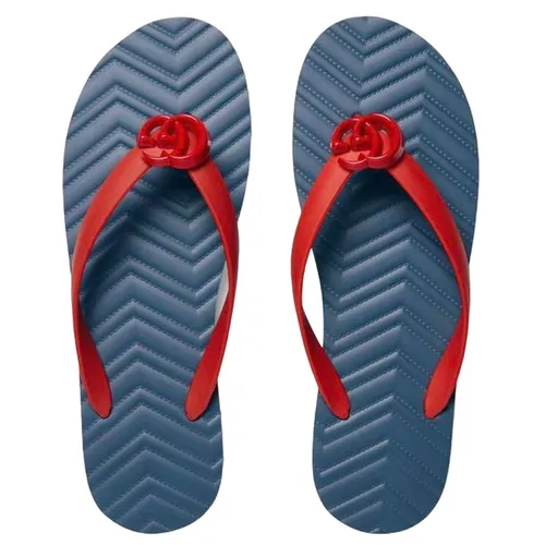 Dép Xỏ Ngón Gucci Flip-Flops With Logo Màu Xanh Đỏ Size 42 - Dép - Vua Hàng Hiệu