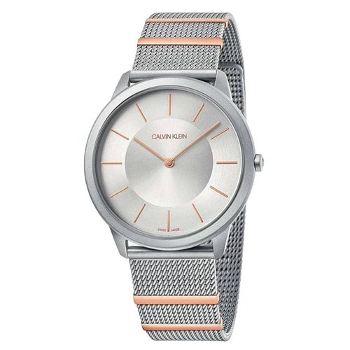 Đồng Hồ Đôi Calvin Klein Minimal Quartz Watch K3M511Y6 Và K3M521Y6 Màu Bạc-1
