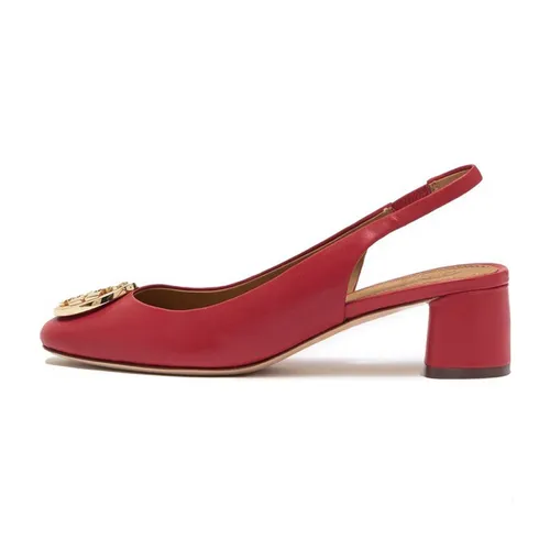 Giày Tory Burch - Giày Cao Gót Tory Burch Benton Leather Slingback Pump 64293 Màu Đỏ Size 36 - Vua Hàng Hiệu