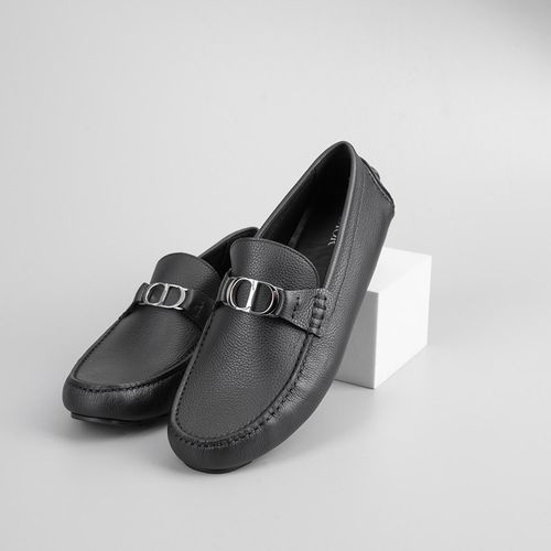 Giày Lười Dior Plain Leather Logo Oxfords 3LO114YJK 969 Màu Đen Size 43-3