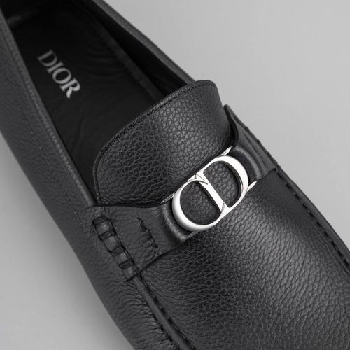 Giày Lười Dior Plain Leather Logo Oxfords 3LO114YJK 969 Màu Đen Size 43-5