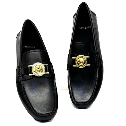 Giày Lười Versace Homme Mocassins Màu Đen Size 41