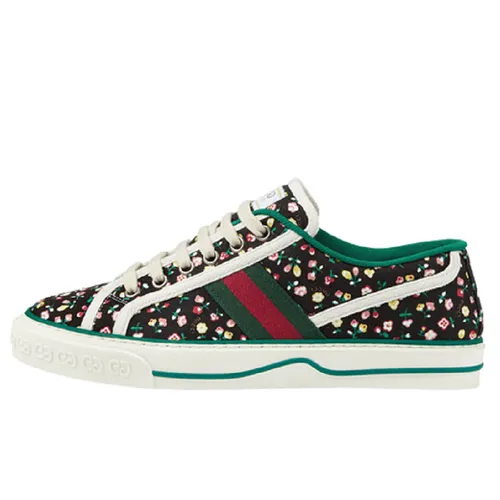 Giày Thể Thao Gucci x Liberty Of London Tennis 1977 'Floral Black' Phối Màu Size 36.5