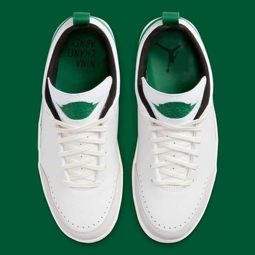 Giày Thể Thao Nike Air Jordan 2 x Nina Chanel Abney Retro Low SE White and Malachite  DQ0560-160 Màu Xanh Trắng Size 37.5-3
