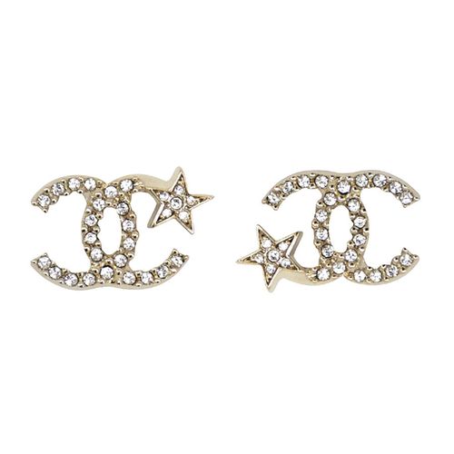 Khuyên Tai Chanel CC Cocomark Earrings Màu Vàng