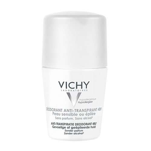 Lăn Khử Mùi Vichy Trắng Déodorant Anti – Transpirant 48h Cho Da Nhạy Cảm 50ml