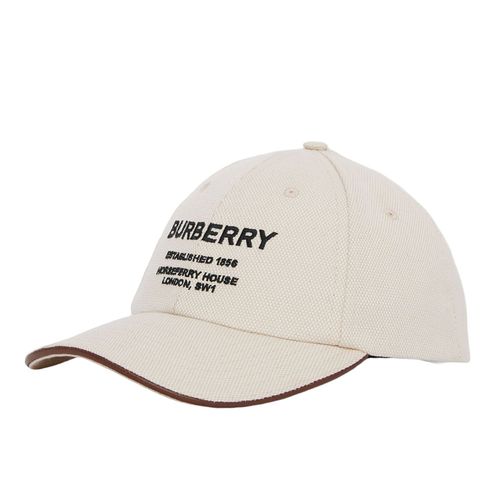 Mũ Burberry Logo Embroidered Baseball Cap Màu Trắng Size S-1