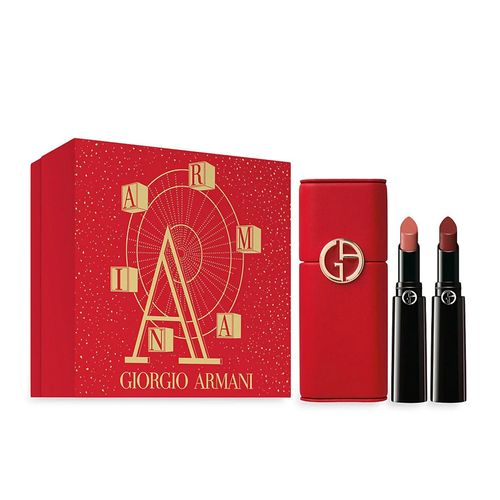 Set Son Kem Giorgio Armani Lip Power Long-Lasting Satin Lipstick Duo Set