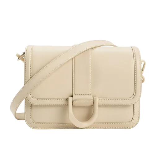 Túi Đeo Chéo Charles & Keith CNK Gabine Leather Crossbody Bag Chalk 80840528 Màu Kem