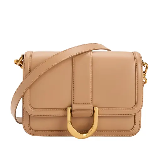 Túi Đeo Chéo Charles & Keith CNK Gabine Leather Crossbody Bag Nude 80840528 Màu Be