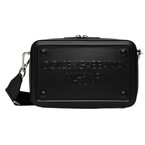 Túi Đeo Chéo Dolce & Gabbana D&G Black Embossed Logo Leather Crossbody BM7329 AG218 80999 Màu Đen