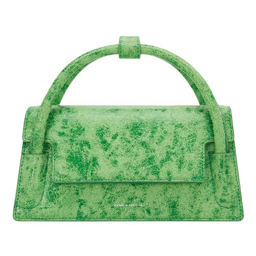Túi Xách Tay Find Kapoor Marty Wedge Bag 22 Crinkled Cracked Màu Xanh Green
