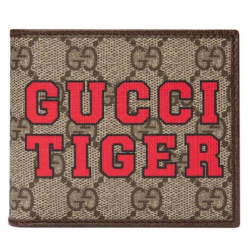 Ví Gucci Tiger GG Supreme Bifold Wallet Màu Nâu Đỏ