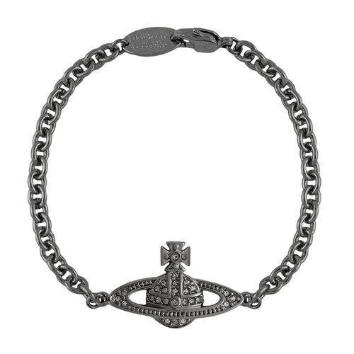 Vòng Đeo Tay Vivienne Westwood Man. Mini Bas Relief Chain Bracelet Màu Chì