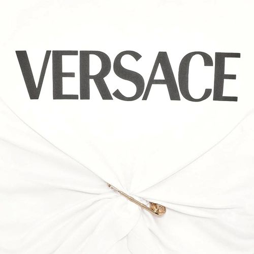 Áo Croptop Nữ Versace White Logo Printed 1010259 1A00769 2W020 Màu Trắng-2