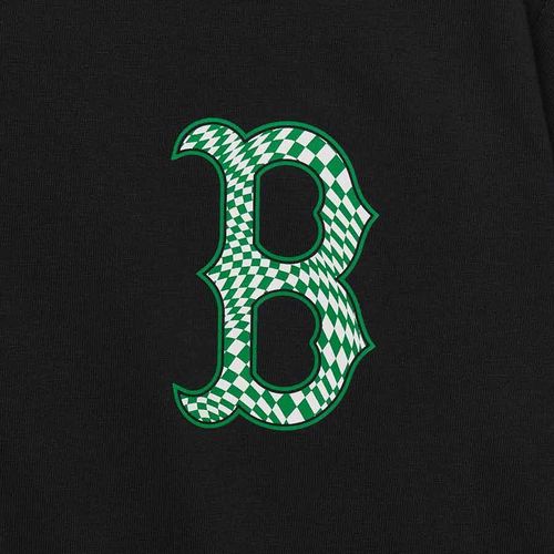 Áo Phông MLB Checkerboard Clipping Logo Overfit Boston Red Sox Tshirt 3ATSO0233-43BKS Màu Đen Size S-2