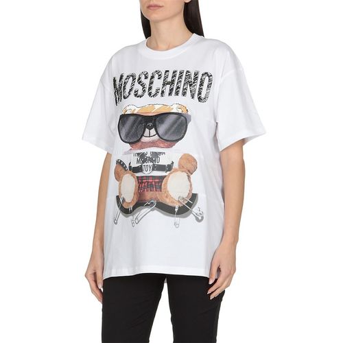 Áo Phông Moschino White Cotton T-shirt V070255403001 Màu Trắng Size XS-5