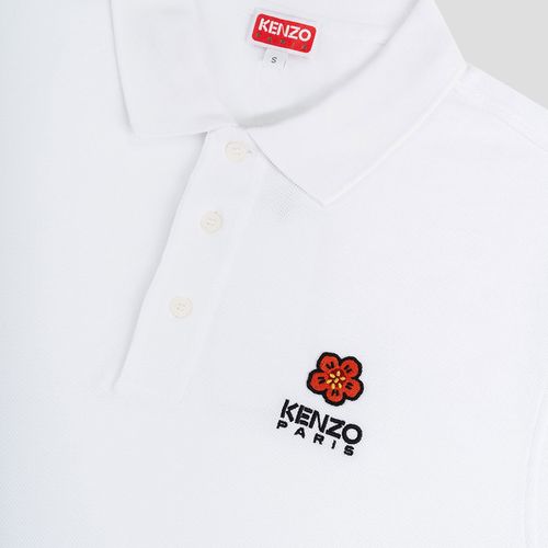 Áo Polo Kenzo Men's Crest Logo Classic FC65PO0024PU 01 Màu Trắng Size M-3