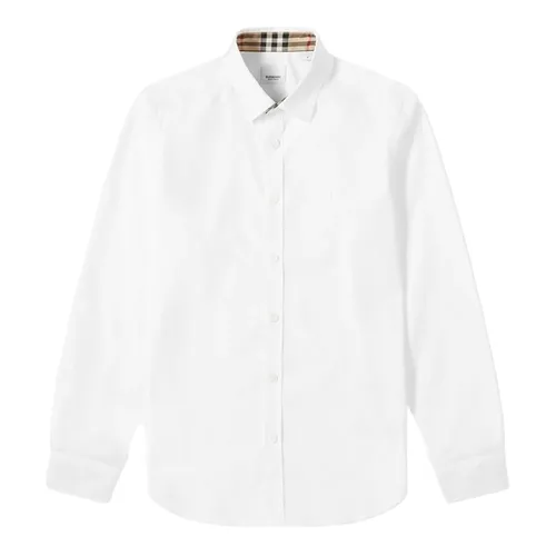 Áo Sơ Mi Burberry White With TB Monogram Motif 8032308 A1464 Màu Trắng Size M